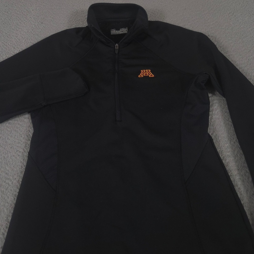 Under Armour Top Womens S Black Motion 1/4 Zip Minnesota Gophers ColdGear NCAA